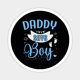 dad says Boy cute baby matching family party Magnet